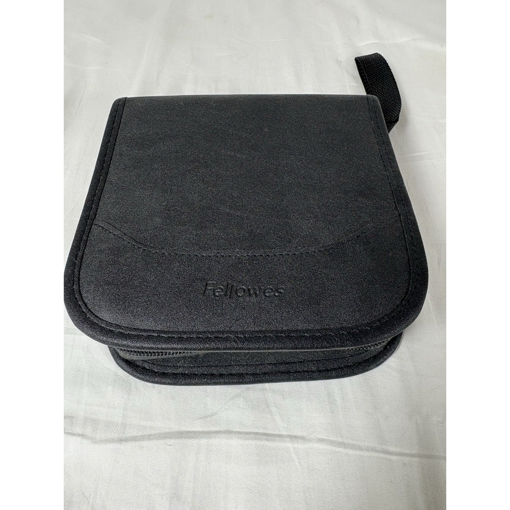 Fellowes CD DVD Storage Binder Case Black Zipper Portable Media Holder